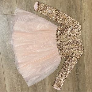 Girls Gold Sequins Dress